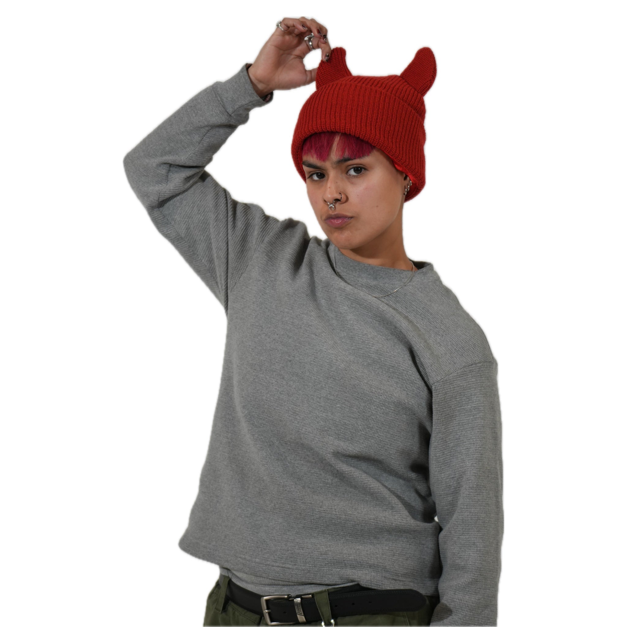 Satin Lined Horned Beanie
