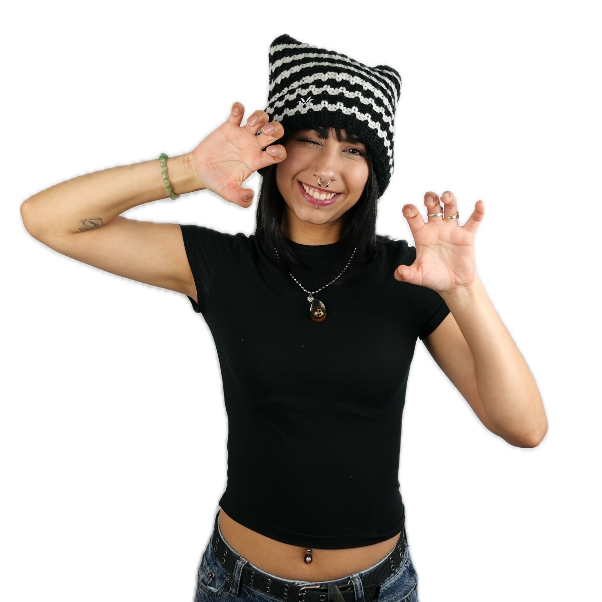 Cat Beanie Satin Lined