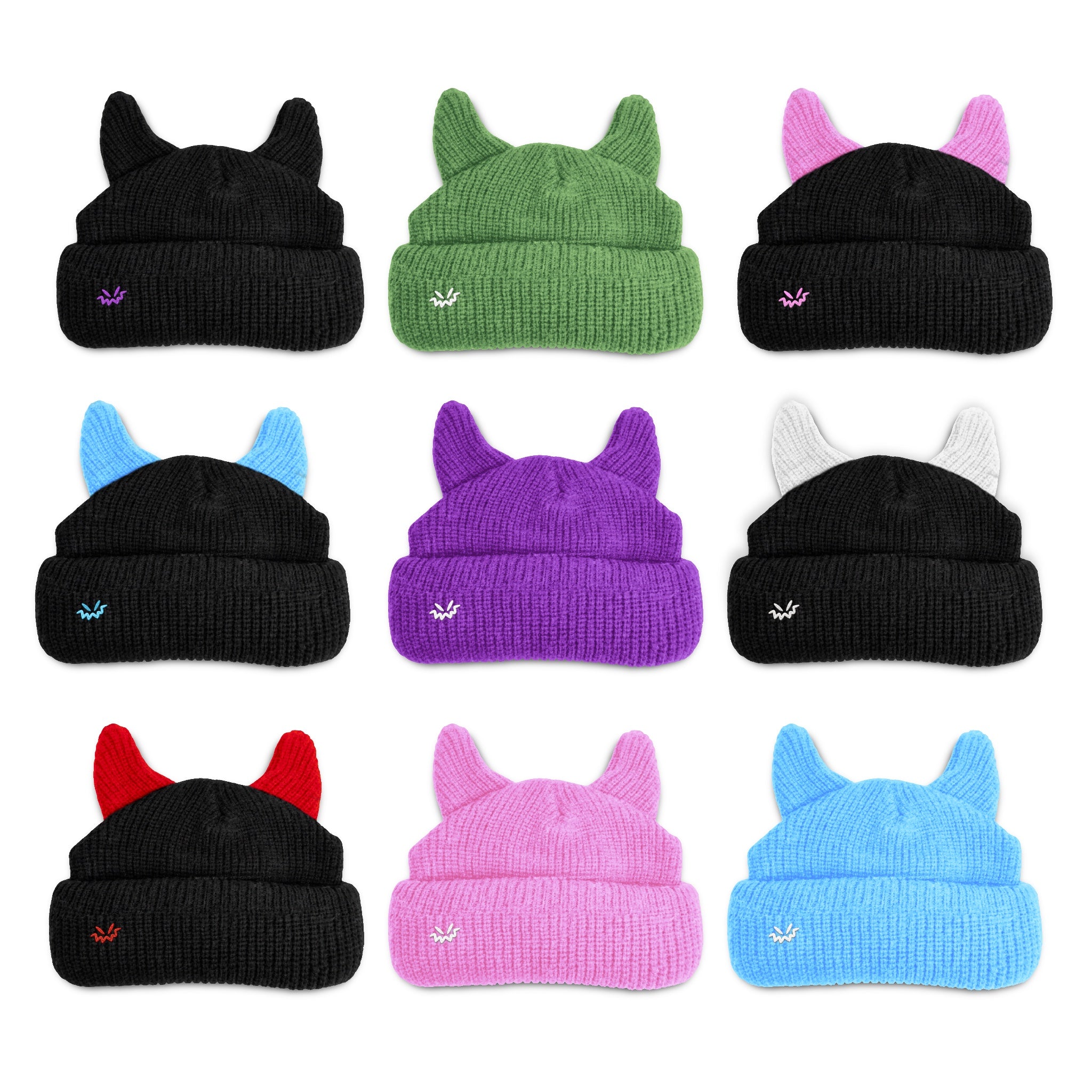 Horned beanie satin lined