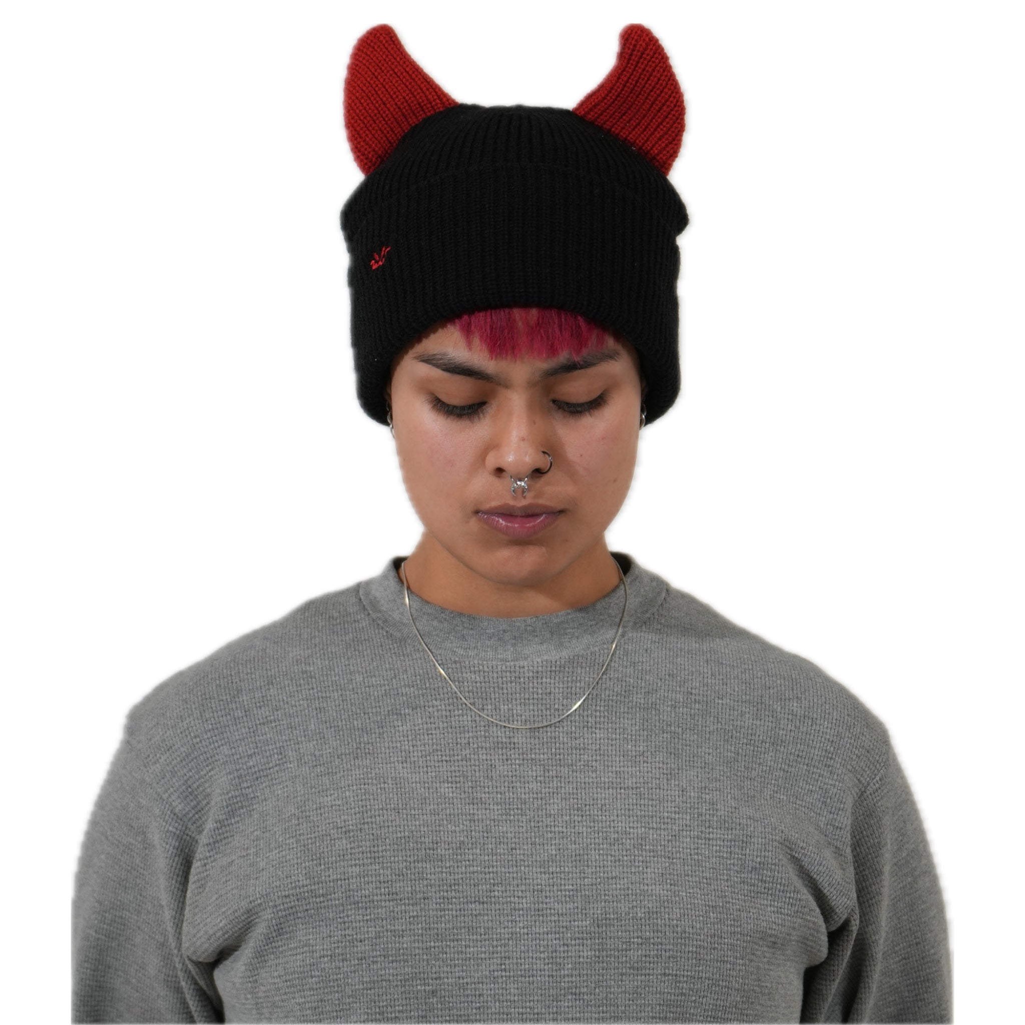 Satin Lined Horned Beanie