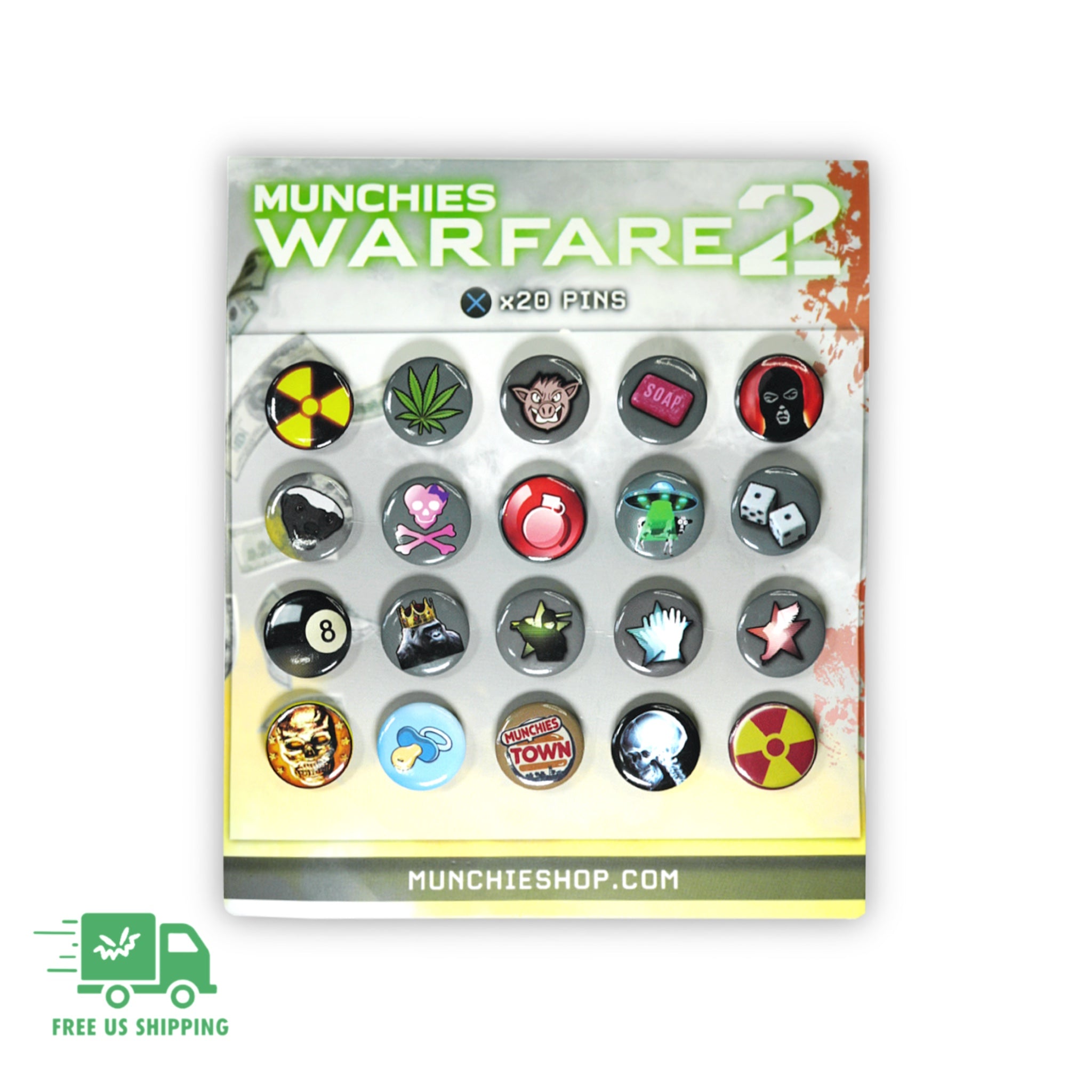 Munchies Warfare x20 Piece Pin Set