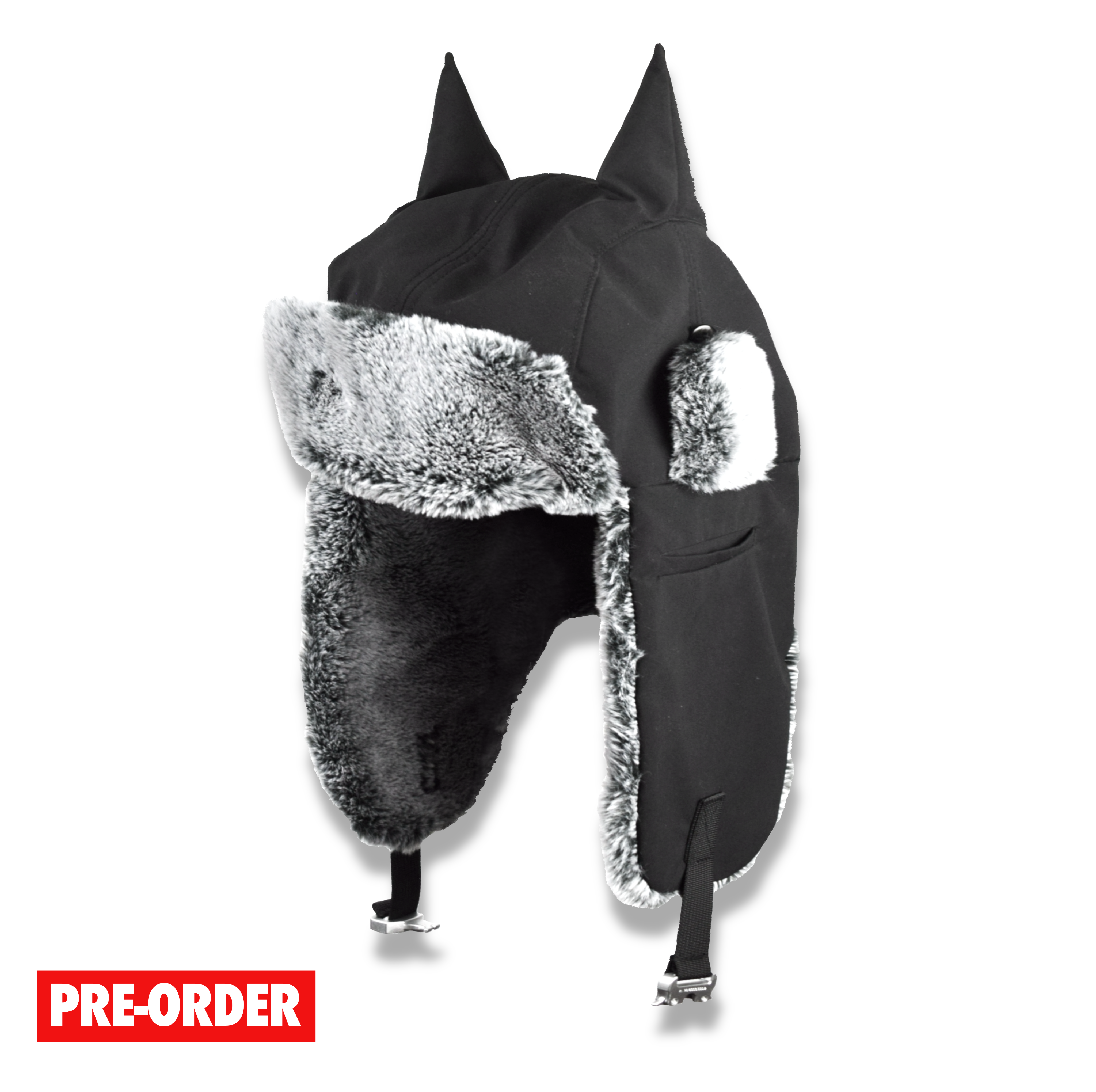 Horned ushanka satin lined