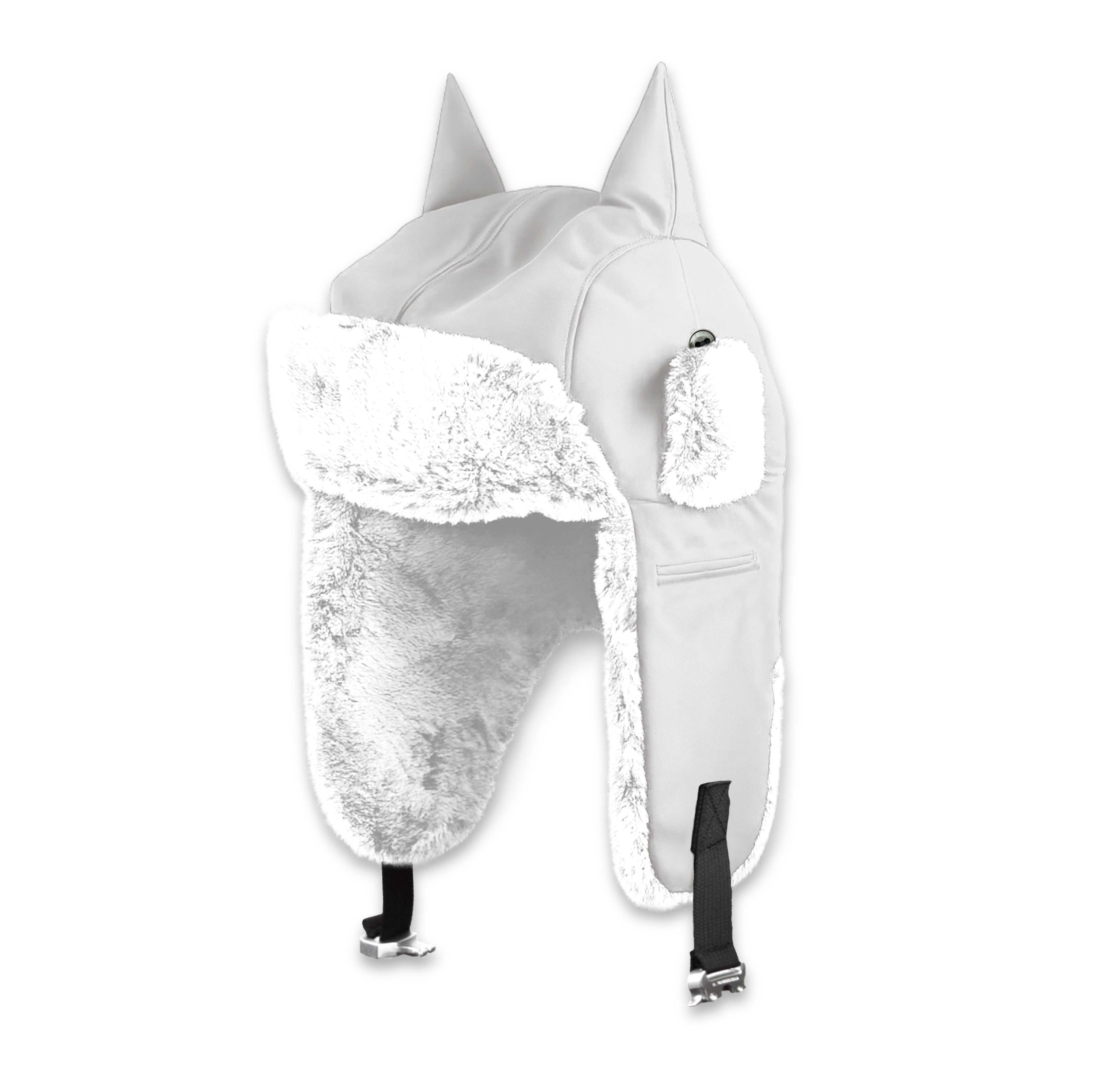 Horned ushanka satin lined