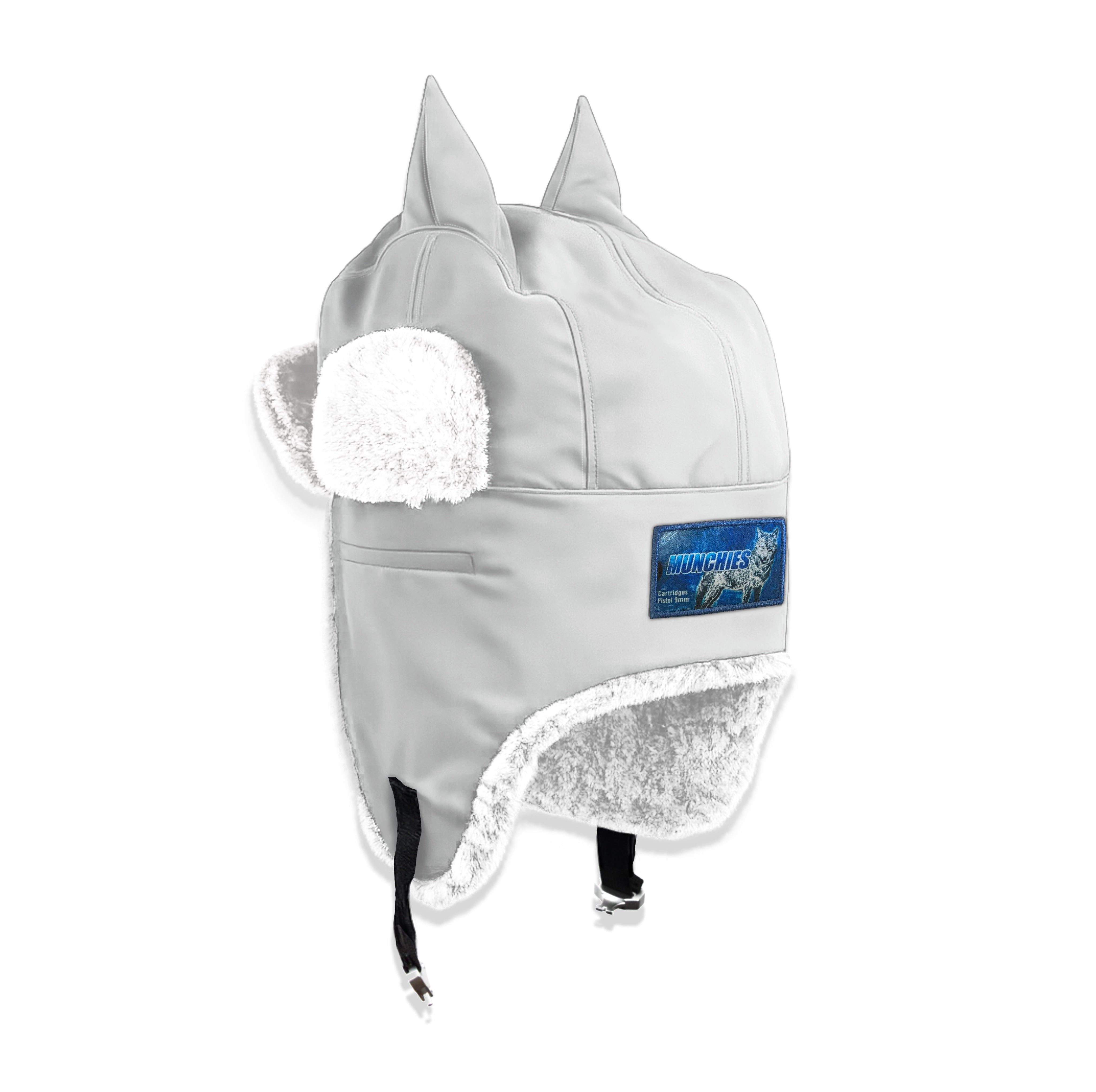 Horned ushanka satin lined