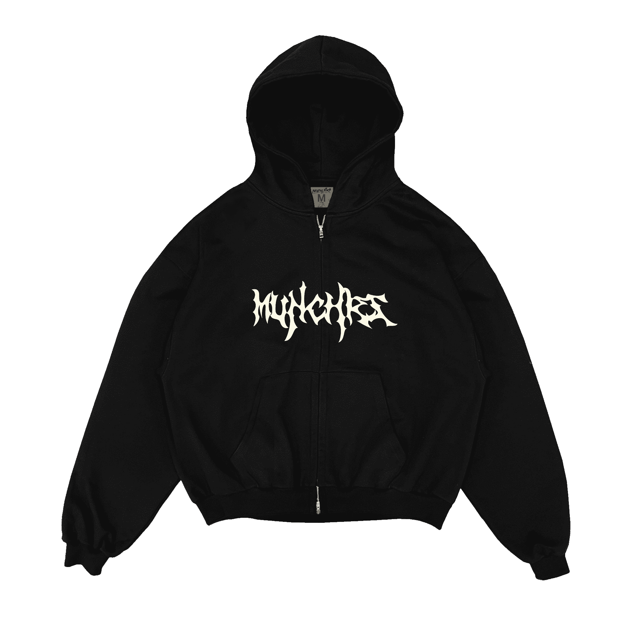 Black Bat-Wing Zip-Up (cropped)