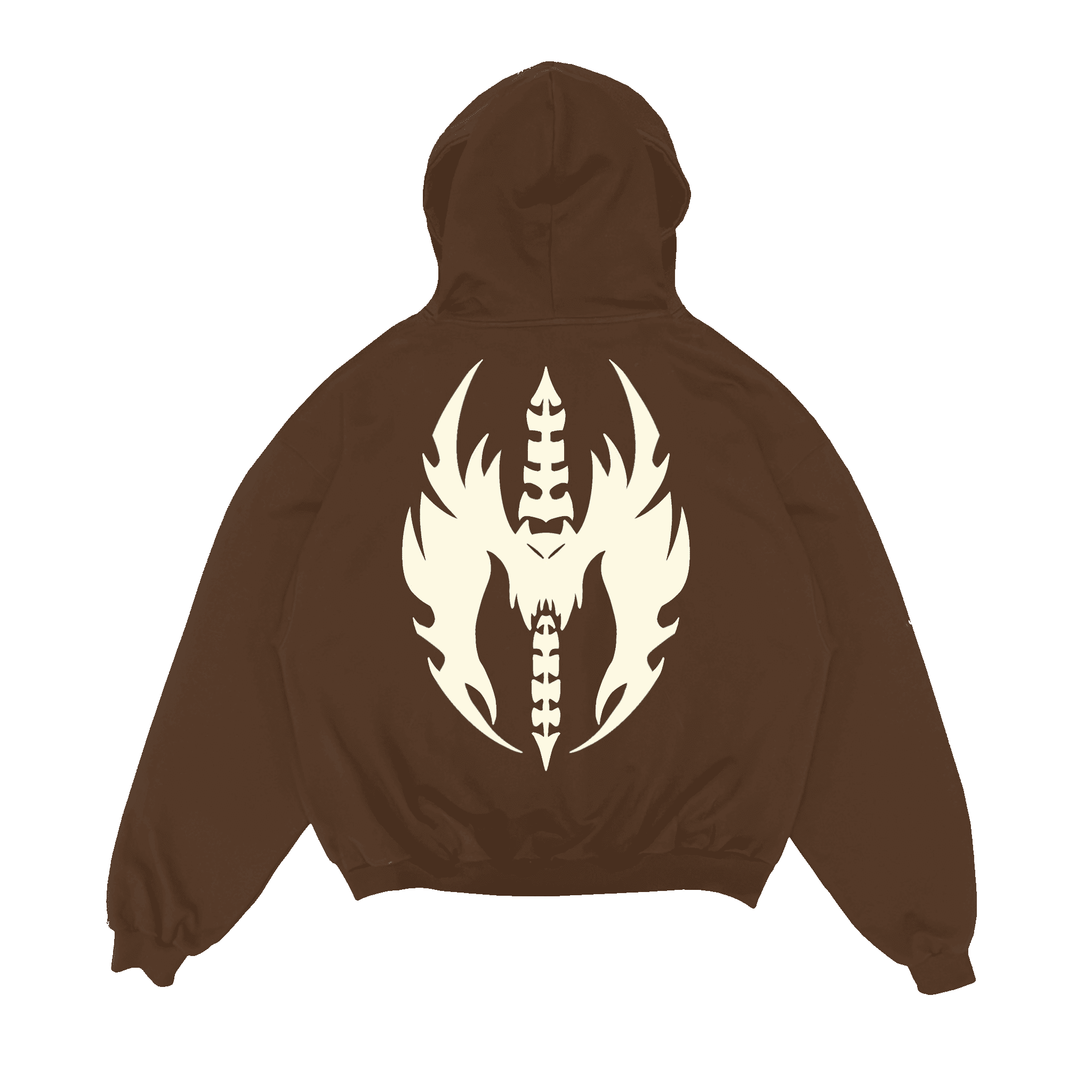 Brown Bat-Wings Zip-Up (cropped)