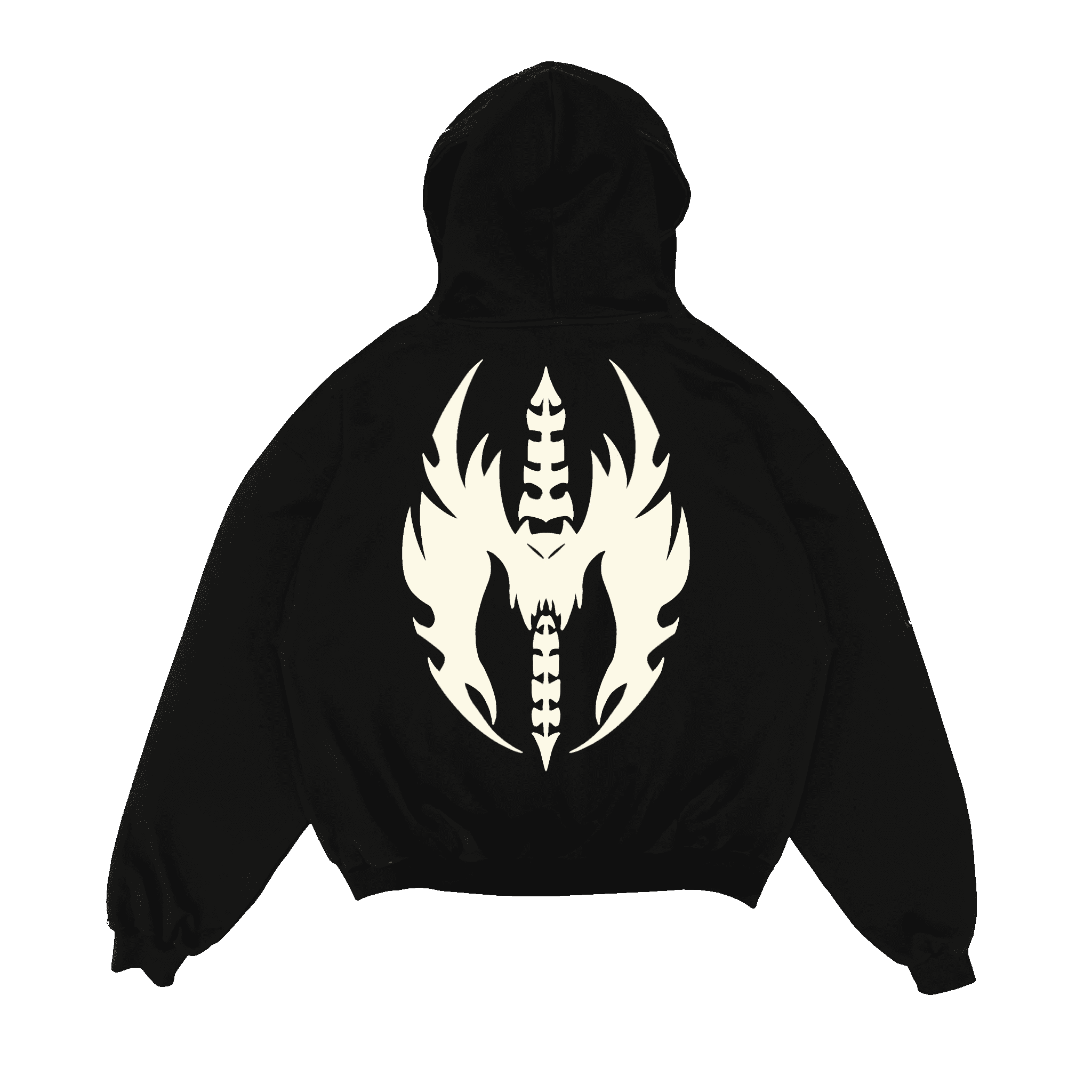 Black Bat-Wing Zip-Up (cropped)