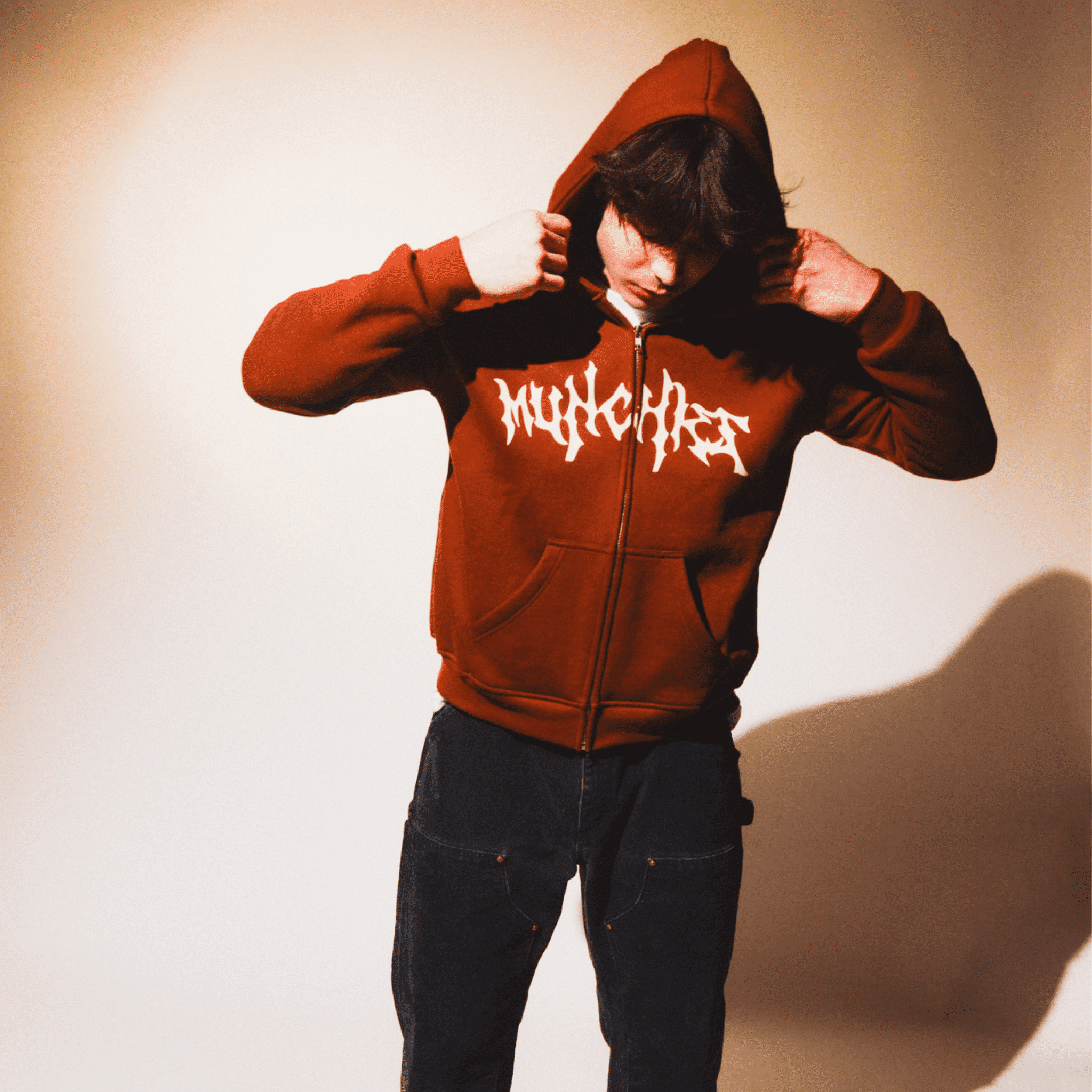 Brown Bat-Wings Zip-Up (cropped)