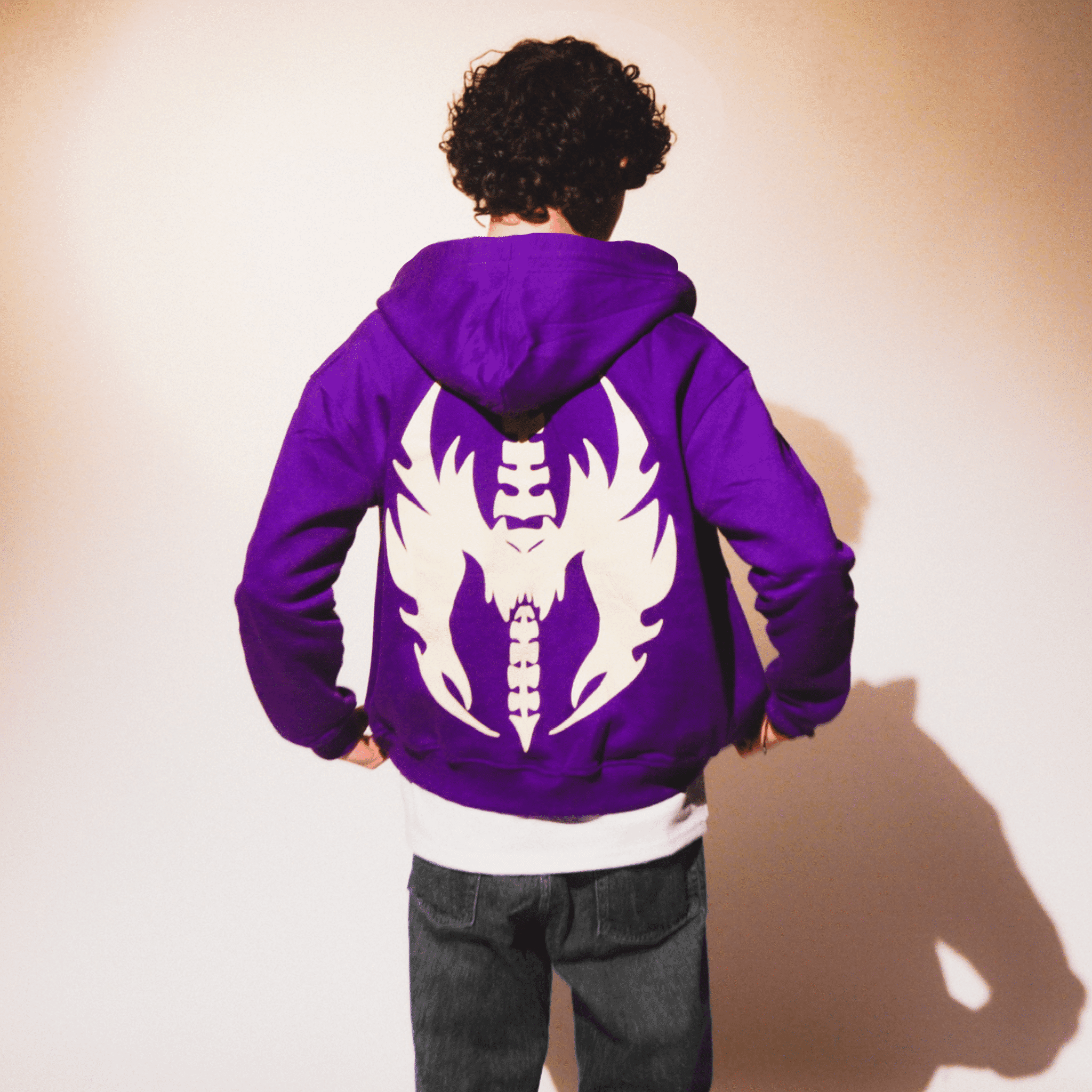 Shadow Purple Bat-Wings Zip-Up (cropped)