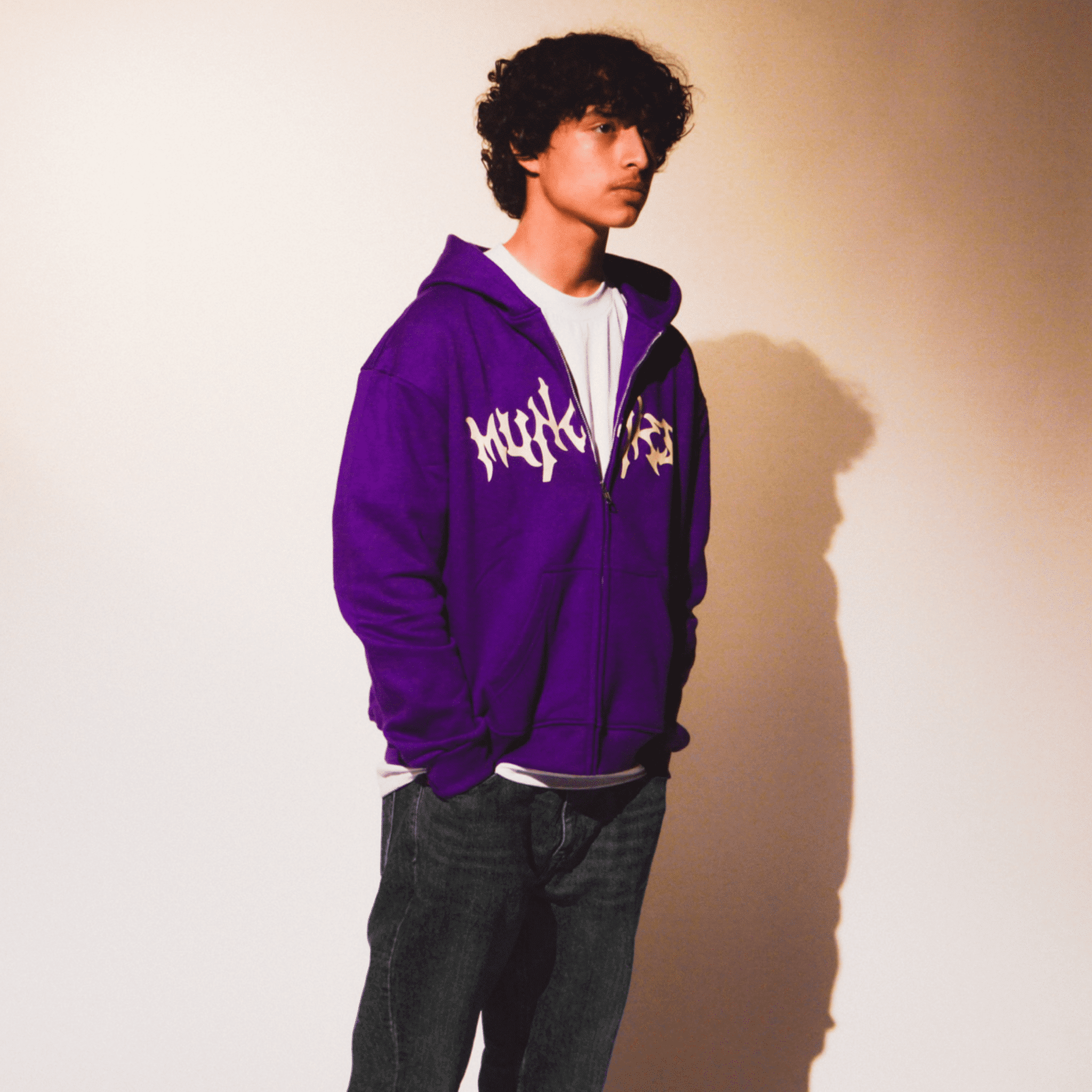 Shadow Purple Bat-Wings Zip-Up (cropped)