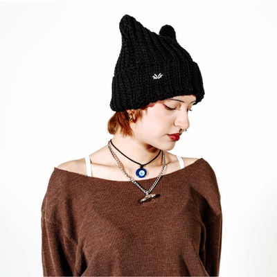 Cat beanie satin lined