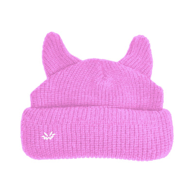 Satin lined horned beanie