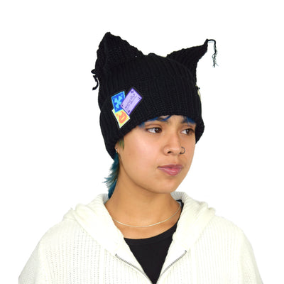 Stray cat beanie satin lined