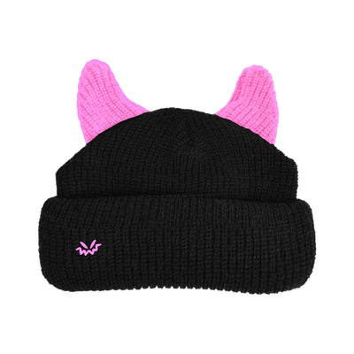 Satin lined horned beanie