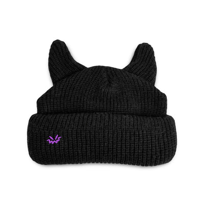 Horned beanie satin lined