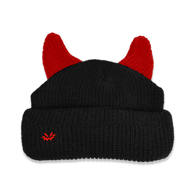 Satin lined horned beanie