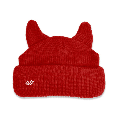 Satin lined horned beanie