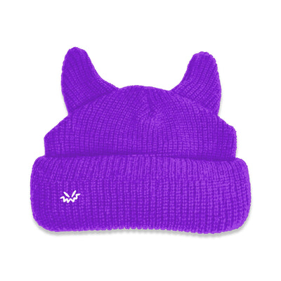 Satin lined horned beanie