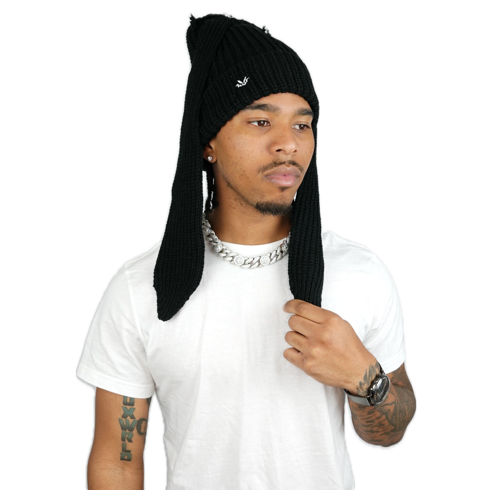 【希少】　FR2 月桃　Bunny Ears Beanie ニット帽　ブラック Amazon.co.jp: タグ付FR2月桃 ビーニー ウサギ耳 黒 FR2沖縄 ニット帽