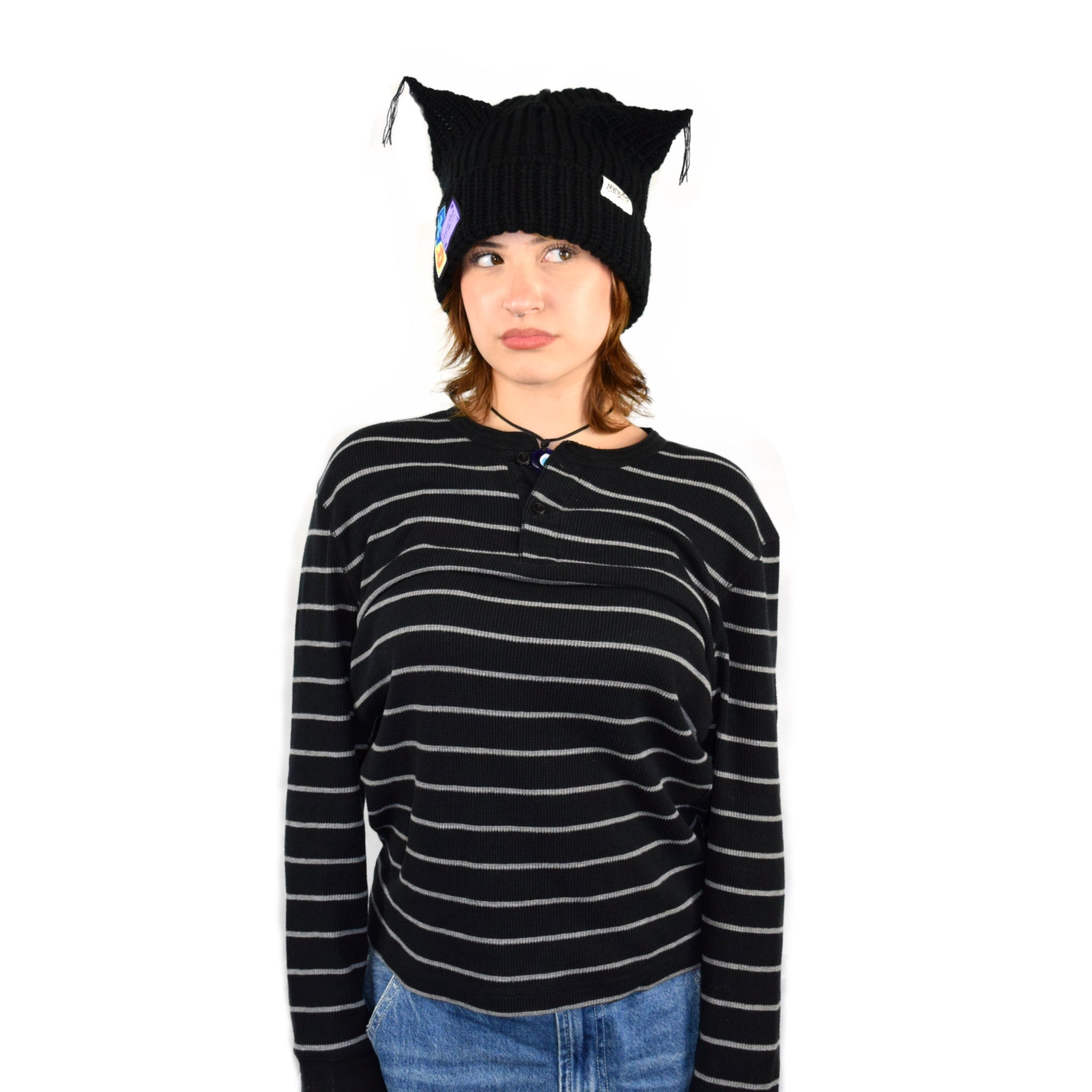 Stray cat beanie satin lined