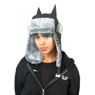 Horned ushanka satin lined