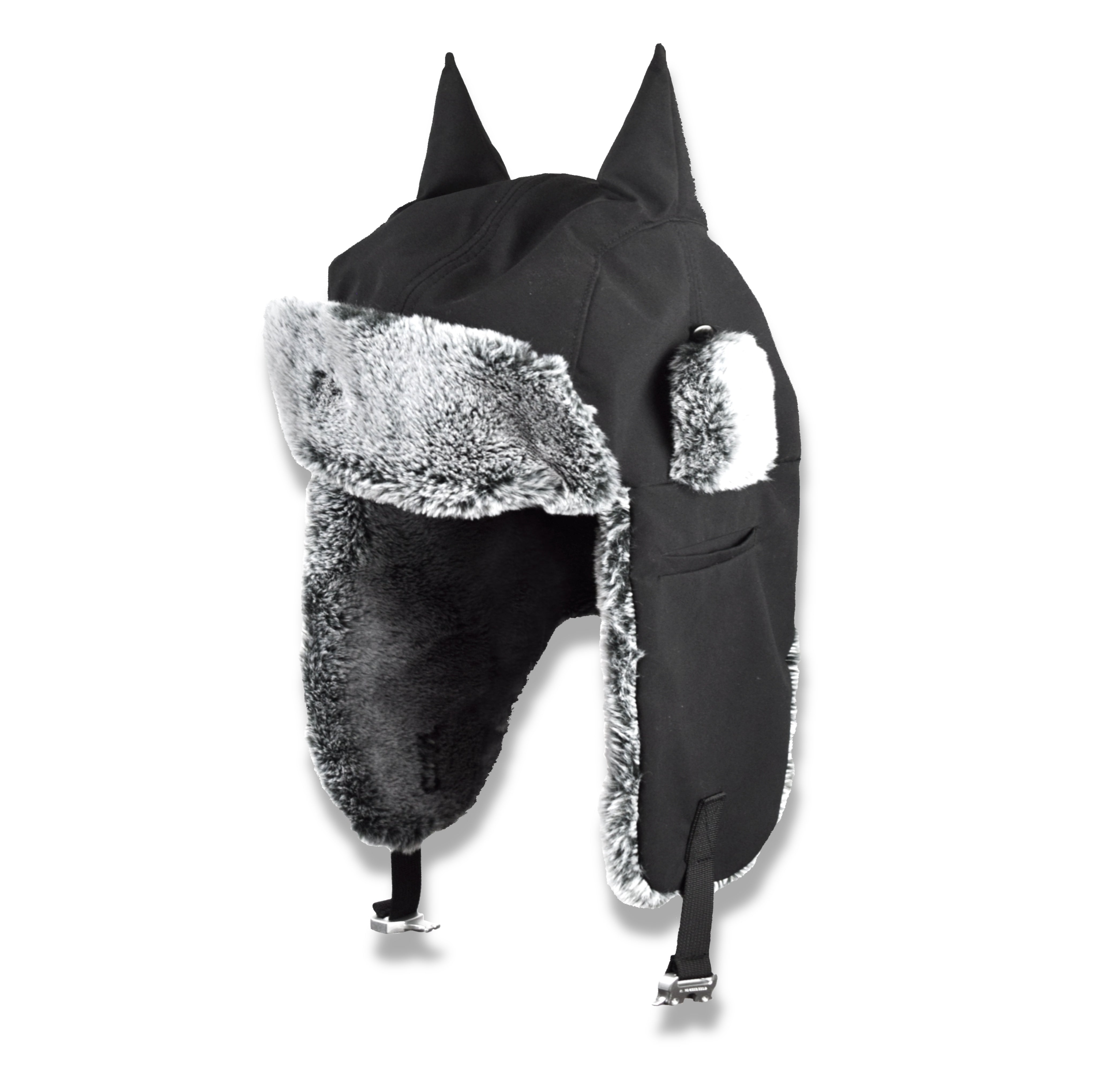 Horned ushanka satin lined