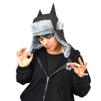 Horned ushanka satin lined