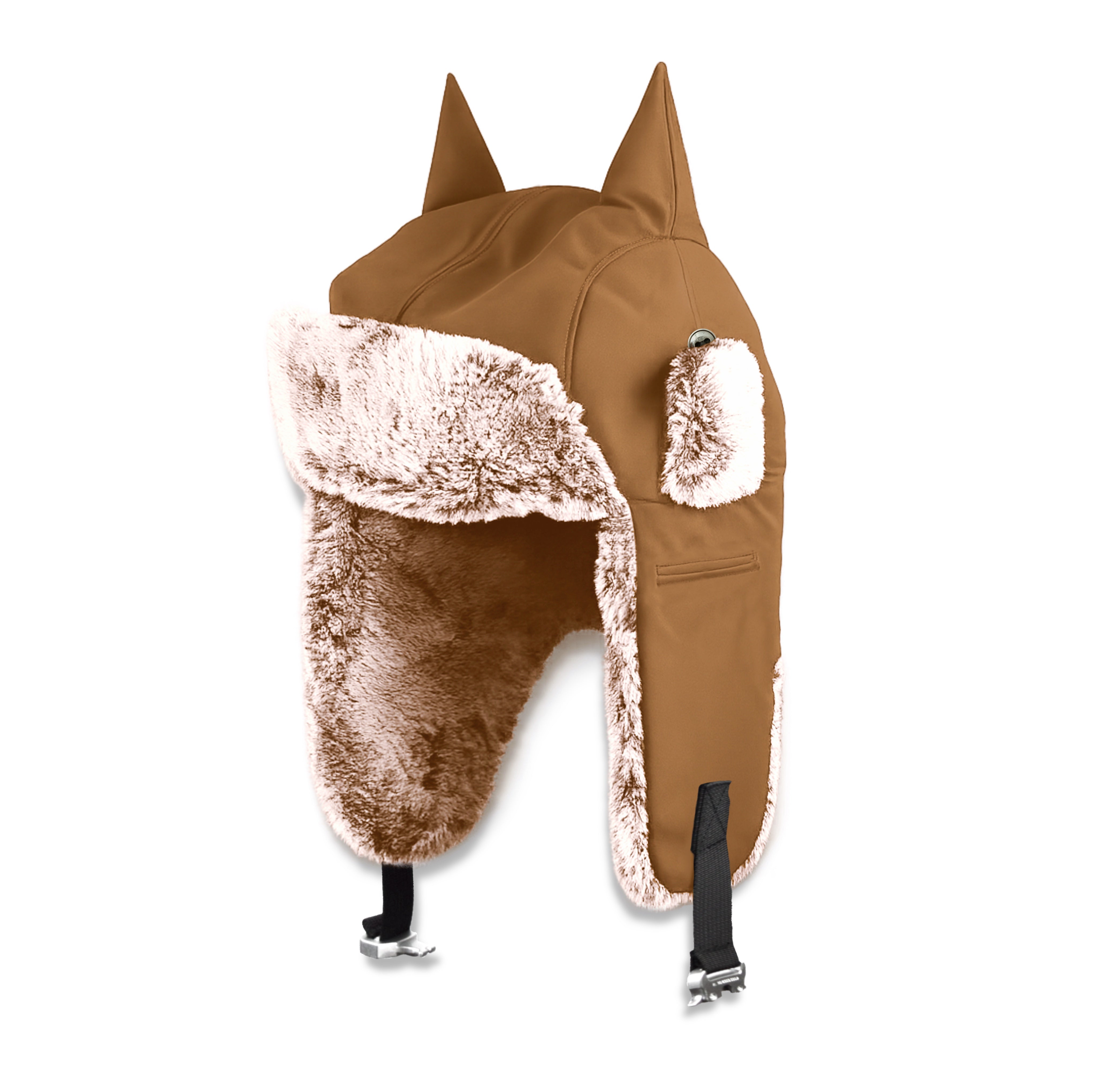 Horned ushanka satin lined