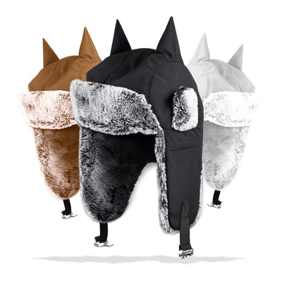 Horned ushanka satin lined